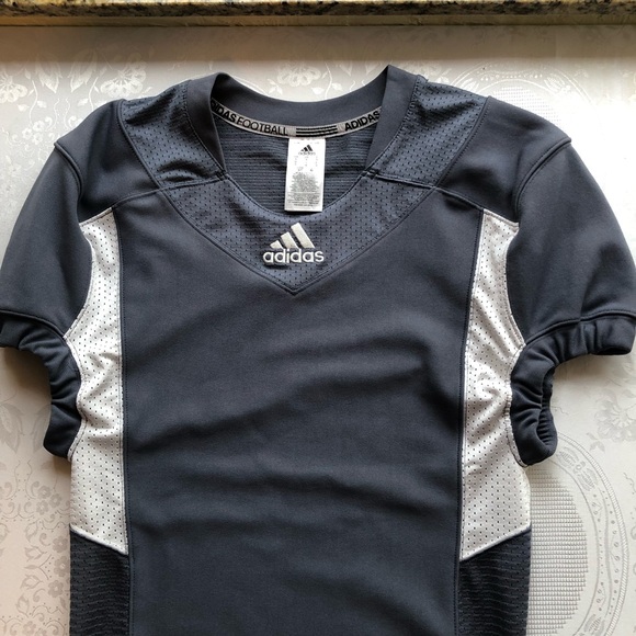 Adidas Men’s Size S Tech-Fit Hyped Football Mesh Shirt Gray/White Jersey Elastic - Picture 11 of 16